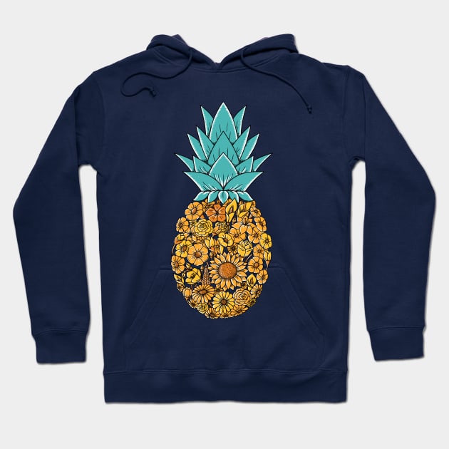 Pineapple Floral Hoodie by coffeeman